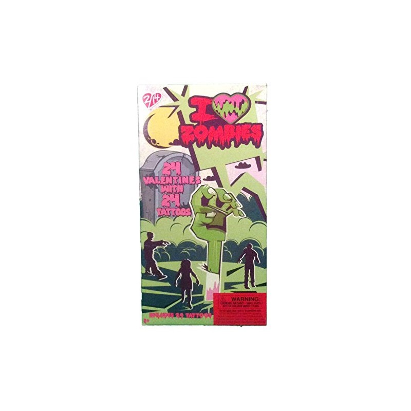 I Love Zombies Valentine Cards with Tattoos