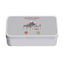 Fabulous Metalldose grau - Scotland Is Calling Me Landscape Lake Mountain 11 x 18.5 x 5.5 cm, Aufbewahrungsbox, Schlüssel, Werkzeuge, Brotdose, Süßigkeiten, Kekse