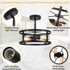 Heircido Industrial Black Semi Flush Mount Ceiling Light,Farmhouse Kitchen Lighting,