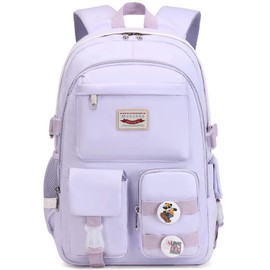 Makukke Middle School Backpacks for Teen Girls - kawaii Anime Kids Bookbags Women Casual Daypack (Purple)