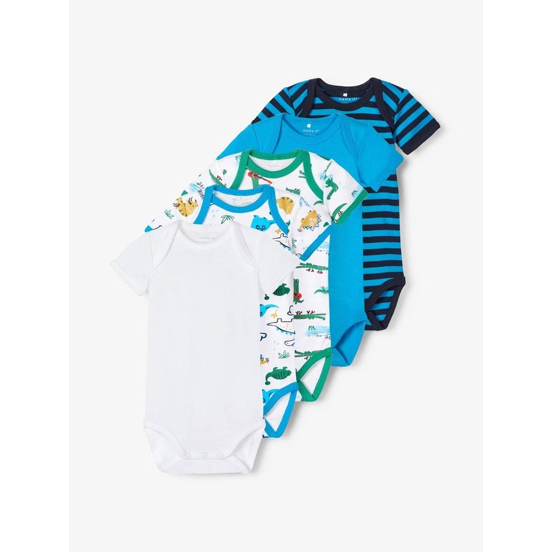 NAME IT Baby Boys' Short Sleeve Bodysuits Pack of 5,