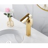 Bathroom Vessel Faucet Gold Waterfall Open Spout Basin Faucet Led