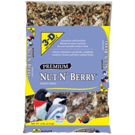 Premium Nut N' Berry Blend Dry Wild Bird Food, 14 Lb., Does Not Contain Fillers, 1 Pack - Loaded with Sunflower, Packed with Wholesome Real Fruits and Nuts