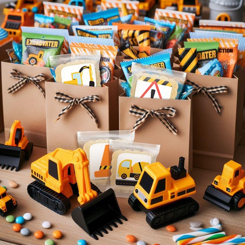 Construction Theme Cookies Individually Wrapped 24 Pack | Bulldozer Excavator