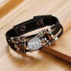 BaBakiak St Benedict Exorcism Medal Leather Bracelet, Multilayer with Beads