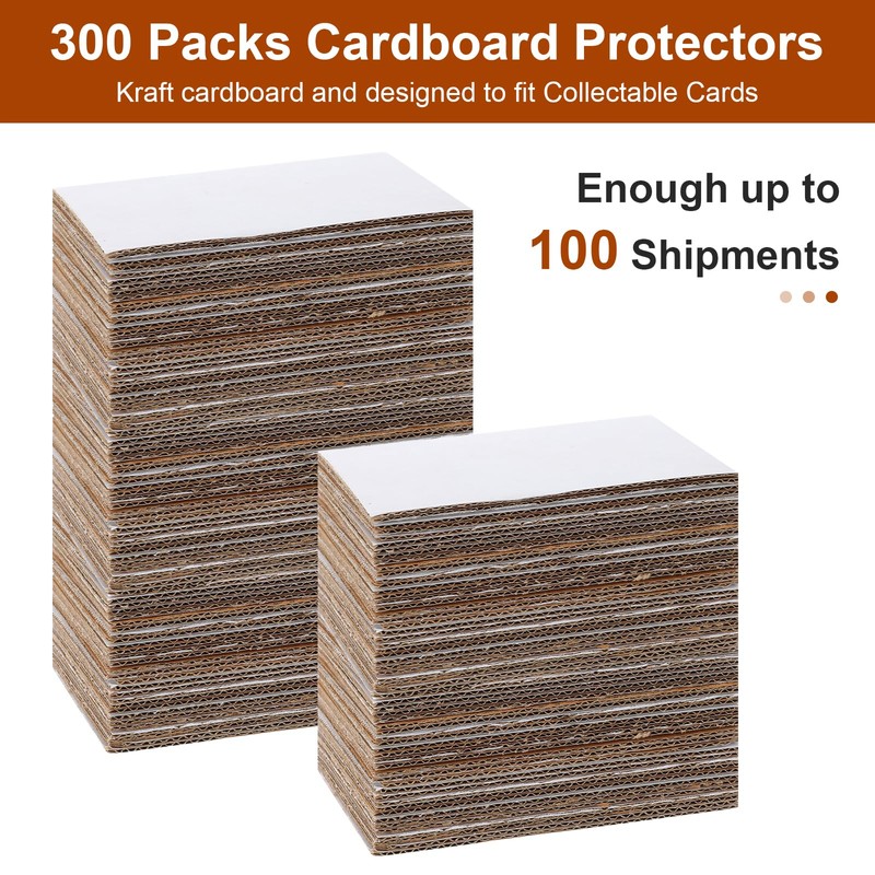 300 Packs 3.5x4.7 Inch Corrugated Cardboard Sheets, Premium White Corrugated