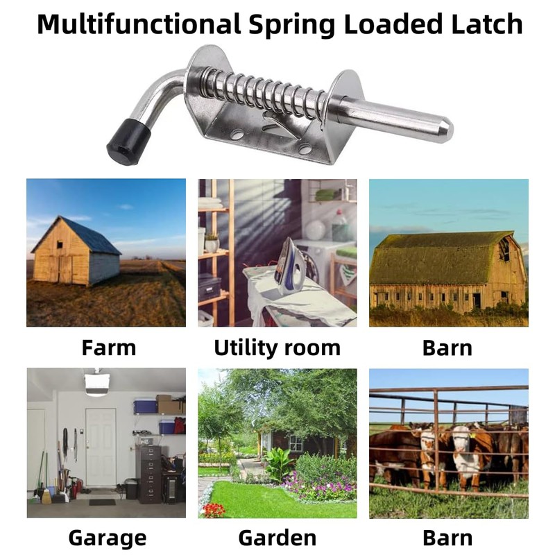 Hazrcvr Pack of 2 Spring Latch Gate Latch 304 Stainless