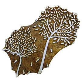 Knitwit Hand Printing Wooden Block Tree Print Pattern Textile Print Blocks Stamps