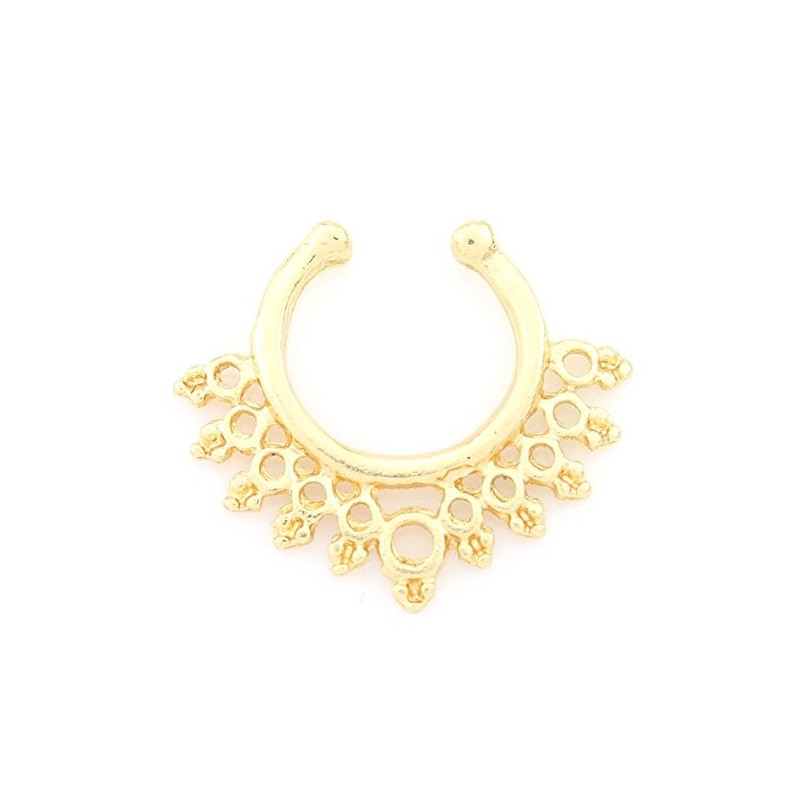 Aoyoho 8pcs Fake Septum Clicker Nose Hoop Ring Non Piercing