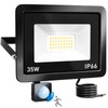 Brightown LED Spotlight with Motion Sensor Outdoor, 35 W, 3000 lm, LED Floodlight, 6500 K, 36 LEDs, Cool White, Super Bright Spotlight, IP66 Waterproof Outdoor Spotlight for Garden, Garage