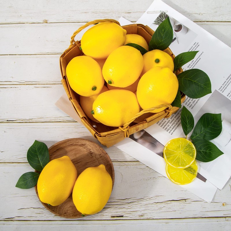 BigOtters 20PCS Small Artificial Lemons, 2.4 x 1.8 Inch Fake