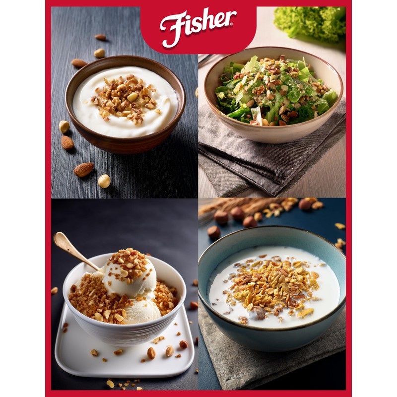 Fisher Mixed Nuts Ice Cream Topping, 5 oz, Peanuts, Almonds,