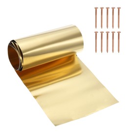 YELARXI Brass Sheet Roll Metal Film Brass Foil Plate, 0.2 x 100 x 1000mm 28 Gauge(0.2mm) Thickness Fit for DIY Crafts Electrical Repair - Cylinder(1 Pack, Brassy)