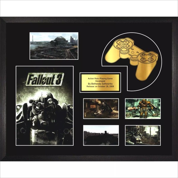 Fallout 3 / Gaming Themed Black Wooden Framed Memorabilia Fan