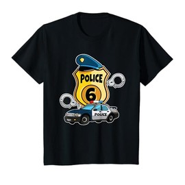 Kids 6 Years Old Kids Policeman I Police Costume 6th Birthday T-Shirt