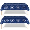 2Pcs Navy Blue Happy 70th Birthday Party Table Cloth,137*274cm Plastic