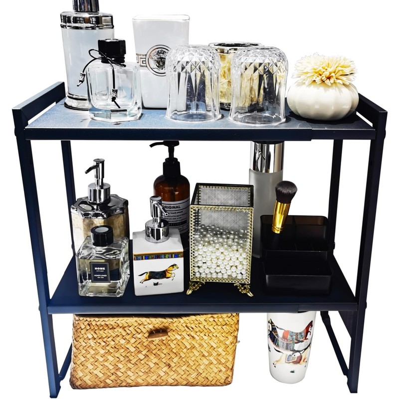 Urhomey plus 2 Tier Expandable Cabinet Shelf Organizer 14.5-25" L