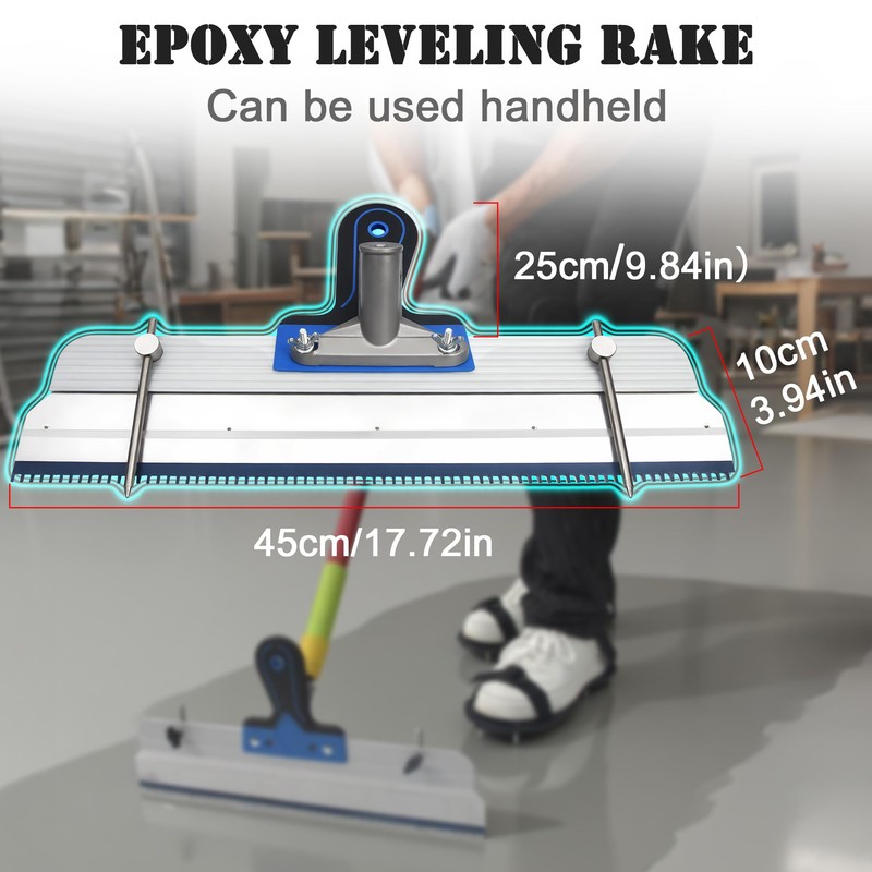 BERXOL 18-Inch Self-Leveling Cement Tool Kit, Upgraded Spike Roller Set