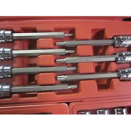 21pc ATE PRO 3/8" Drive MM SAE Extra Long 4-1/2" Shank HEX TORX BIT Socket Set