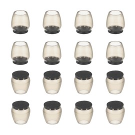 sourcing map 16 Pcs Chair Leg Floor Protectors, 1.02"x0.6" PVC Furniture Pads Non-Slip Chair Leg Caps Furniture Sliders with Felt for Wooden Floors, Black