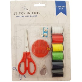 London Heritage Sewing Kit Use for Replacement of Threads Beginners with 6 Cotton Reels Home Emergency Mini Size – 34 Pieces