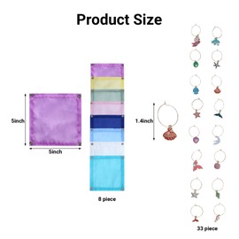 Wine Glass Covers to Keep Dust Proof,Set of 8,Reusable Weighted Outdoor Wine Glass Covers,Suitable For Picnics and Outdoor Dinners，33 Decorative Lifting Rings， housewarming Gift (color)