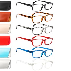 Kerecsen 6-Pack Reading Glasses Blue Light Blocking,Spring Hinge Readers for Men Women,Computer Eyeglasses (6 Mix Color-6, 1.75, x)
