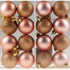 Set Of 16 Rose Gold Christmas Tree Baubles Decorations