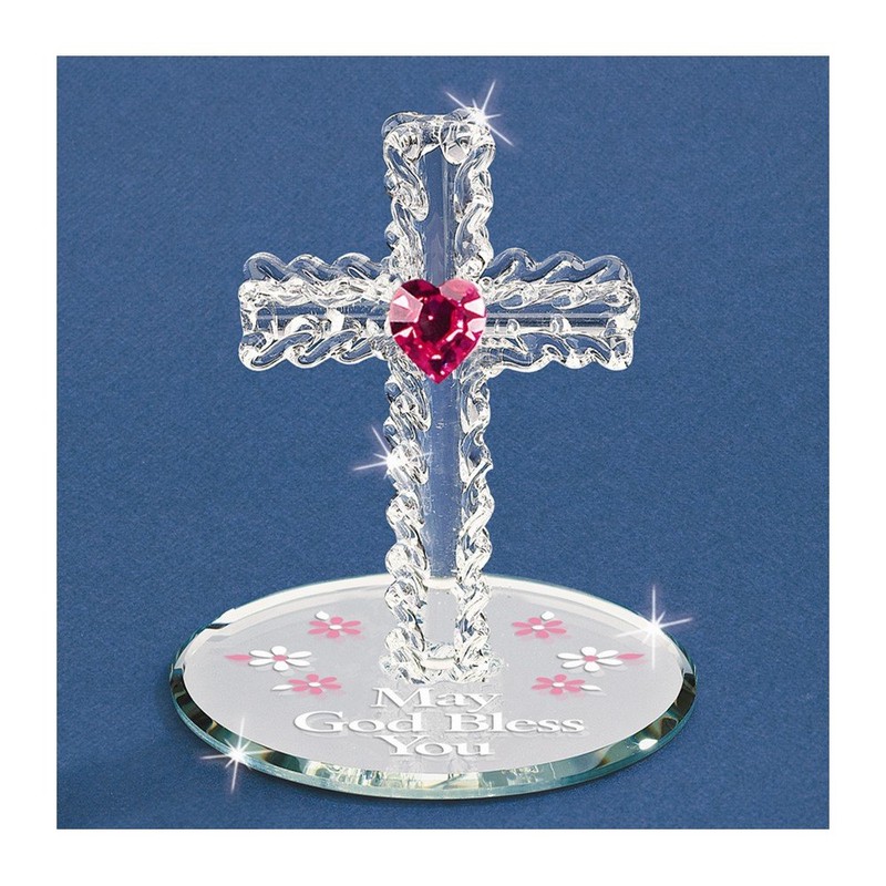 May God Bless You Glass Cross - Perfect Religious Gift