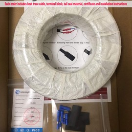 China Pipe Heating self regulating Heat Trace Cable Tape Industrial Grade for Pipe Freeze Protection Heating Cable (Low Temperature Type (65 °c), 16-Feet(5m))