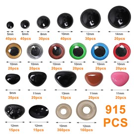 Chiluxendo Safety Eyes Crochet Animals, Eyes for Crafts, Button Eyes Plush Toys, Doll Eyes, Craft Eyes Crochet Eyes, Plastic Eyes with Washers for Doll, Plush Toy, Teddy Bear Crafts