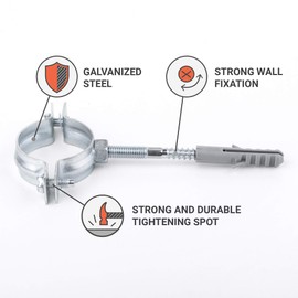 Specialist Pipe Bracket (Pack of 4) Metal Pipe Brackets Clamps for Pipes with a Diameter of 40-45 mm (4)