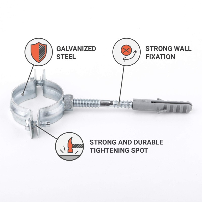 Specialist Pipe Bracket (Pack of 4) Metal Pipe Brackets Clamps