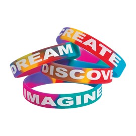 Fun Express Watercolor Rubber Bracelets - 24 Pieces - Educational And Learning Activities For Kids