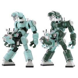 Hasegawa Creator Works Series CW21 Mechatro Tube No. 1 No.01 Ultramidori & Midori, Set of 2, 1/35 Scale, Color-Coded Plastic Model