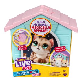 Little Live Pets My Kitty's Home Mini Playset, Mystery Kitty Plush Reveal, Build and Decorate Toy Pet Carrier, Repeat Play, Cat House Toys for Kids 5+