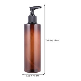 Frcolor Pump Bottle, 8.5 fl oz (250 ml), Pump Bottle, Brown, Blackout Bottle, PET Drop Pump, Shampoo Bottle, Hand Soap Refill Container, Set of 6 (Random Pump Head Color)