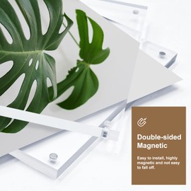 Egofine 4x4 Acrylic Frames 4 Pack, 20mm Thicker Frameless Clear Picture Frames, Double Sided Magnetic Picture Frames, Free Standing Desktop Display