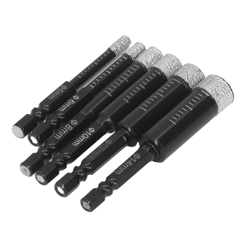 6Pcs/Set Dry Diamond Drill Bit Tile Marble Drills for Porcelain
