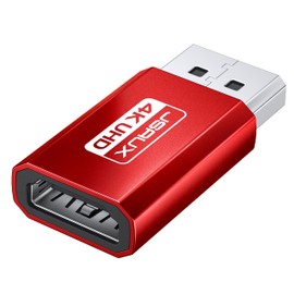 JSAUX 4K DisplayPort to HDMI Adapter 1Pack, DP PC to HDMI Monitor Converter Video UHD 2K@120Hz,4K@30 DP to HDTV Male to Female Uni-Directional Adapter Compatible for Dell, Lenovo, HP,GPU, AMD -Red