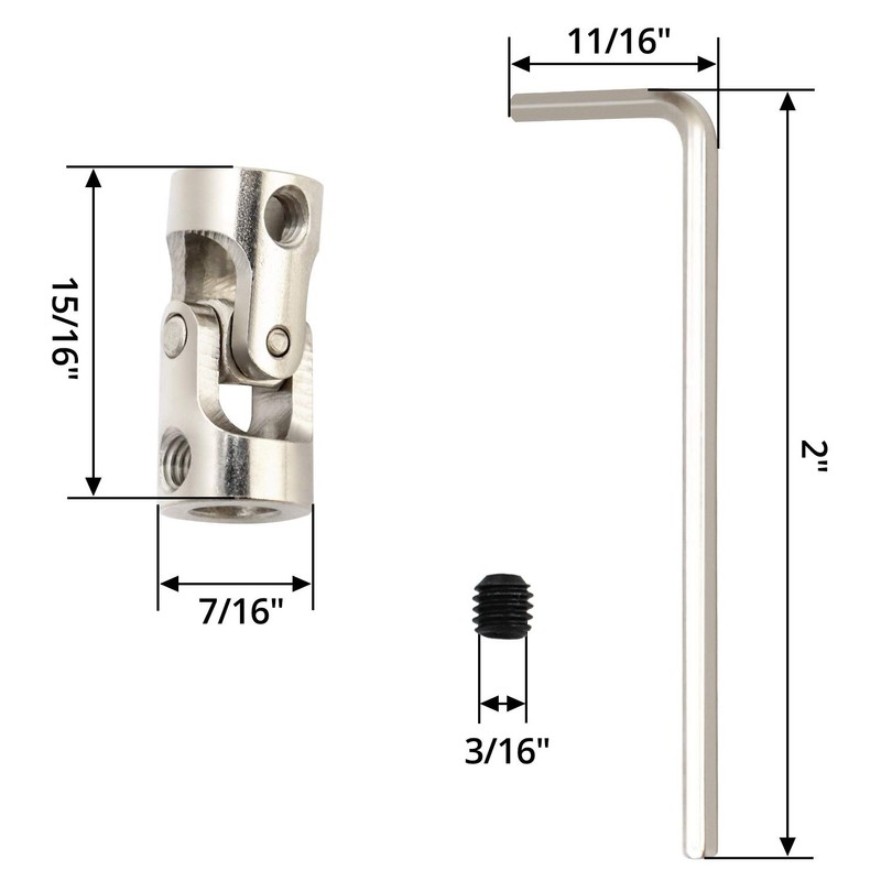 QWORK® Pack of 4 6 mm to 6 mm Metal