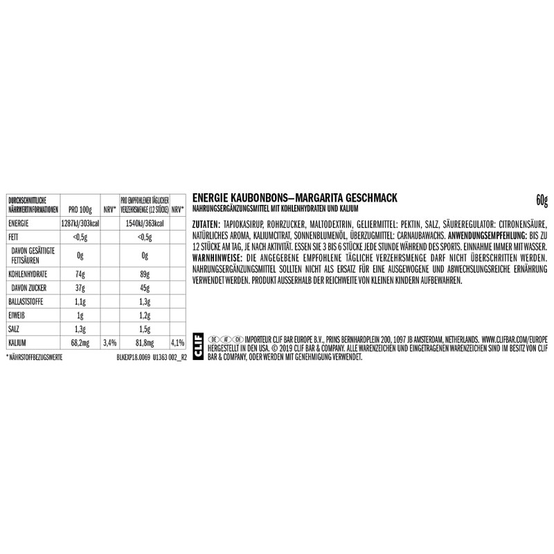 Clif Bar Blok Energy Chews, Margarita, 1080 g