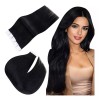 Easyouth Extensiones Cabello Humano 20pz Negro 16in 40gr