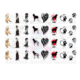 32 Labrador Retriever Nail Art Decals