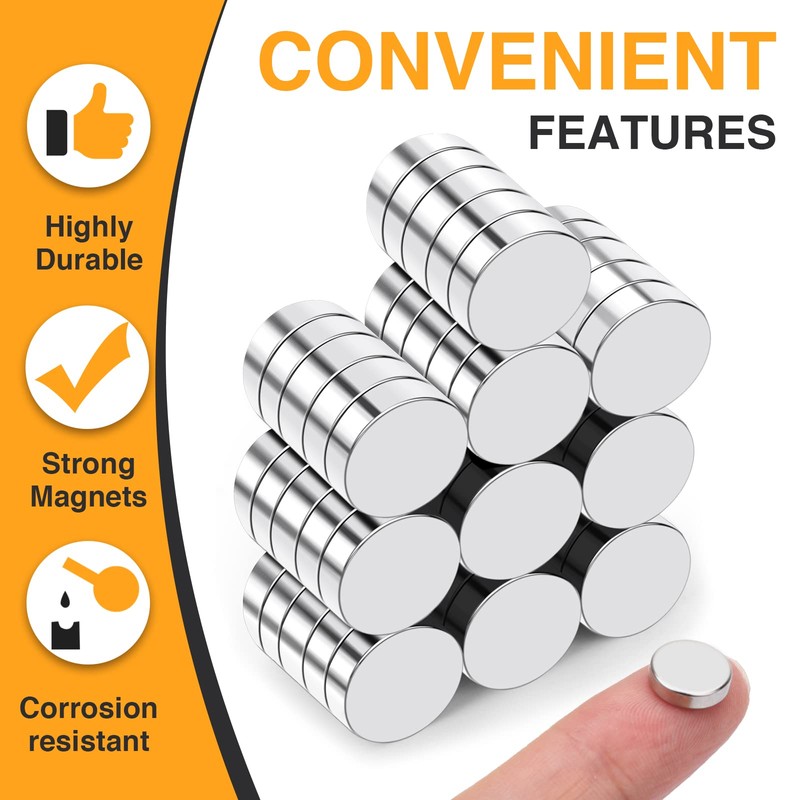 TRYMAG 90Pcs Refrigerator Small Round Magnets for Crafts, 8x3mm Mini