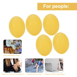 Sonew 5pcs Silicone Grip Ball Egg-Shaped Wrist Exercise Massage Ball Fitness Rehabilitation Grip Ball (Yellow 15 Hardness)
