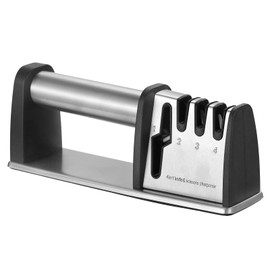 Knife Sharpener, FXFSTEEL 4 Stage Professional Sharpening Tool Whetstone Scissor Blade Slot Knife Sharpeners for Chef Knife & Pocket Knives Sharp Edge, Repair, Restore and Polish