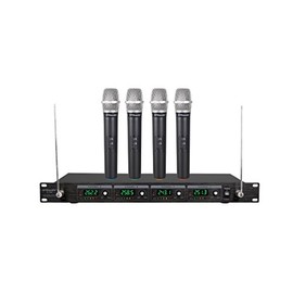 GTD Audio VHF 4 Hand-held Wireless Microphone System mics (Frequency: Set 1)