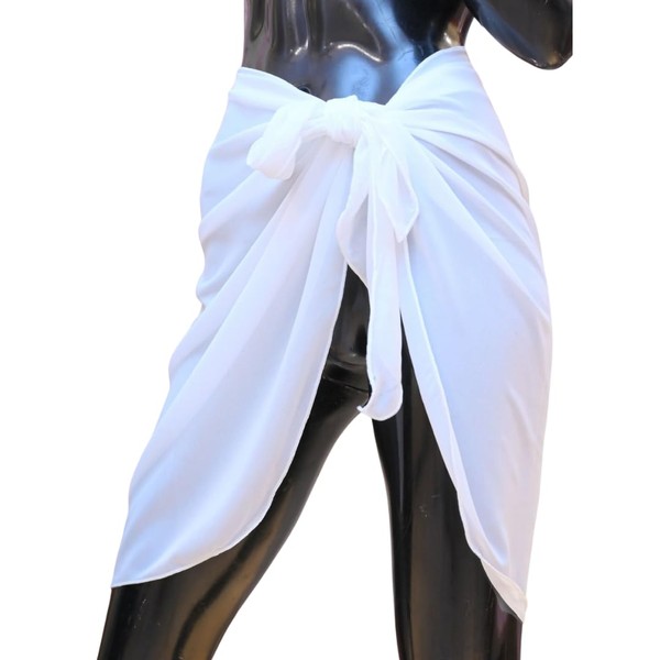 Globique Venture Ltd Handcrafted Chiffon Silk Sarong White Quick Dry