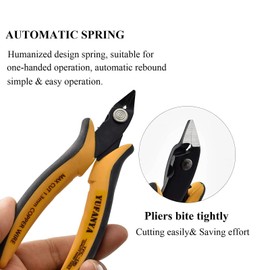 1pcs Mini Wire Cutters-Flush Cutters,Small Side Cutting Pliers,Flush Pliers Diagonal Side Cutters Wire Cutter Snips with Soft Grip for DIY Craft and Jewelry（Yellow)